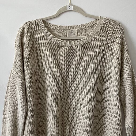 Bundle 2 Pins And Needles Anthropologie Green Ivory Crew Lace Hem Sweater XS - Picture 8 of 16